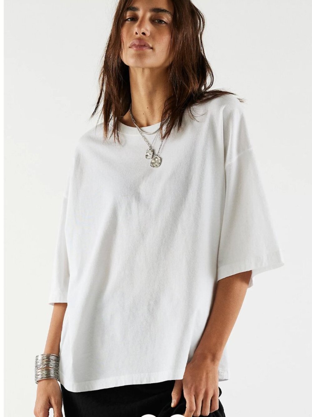 NWOT - Free People - We The Free Perfect Oversized Tee - White - Size Medium - Picture 2 of 6